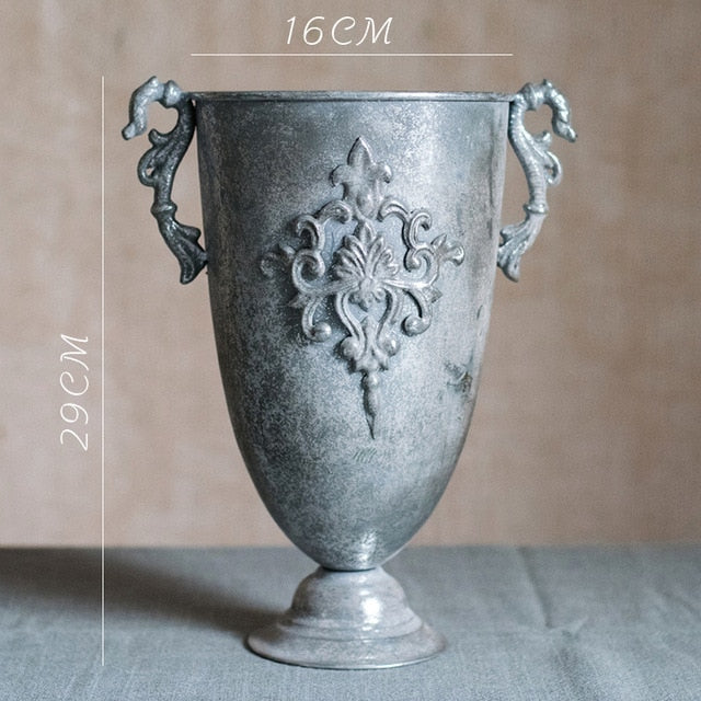 Golden Silver European Flower Pot Goblet Classical