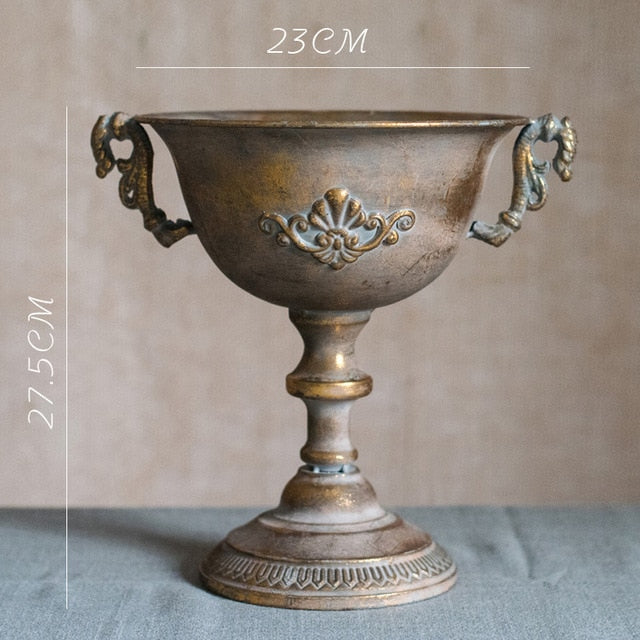 Golden Silver European Flower Pot Goblet Classical