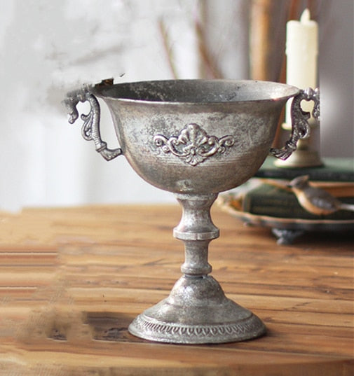 Golden Silver European Flower Pot Goblet Classical