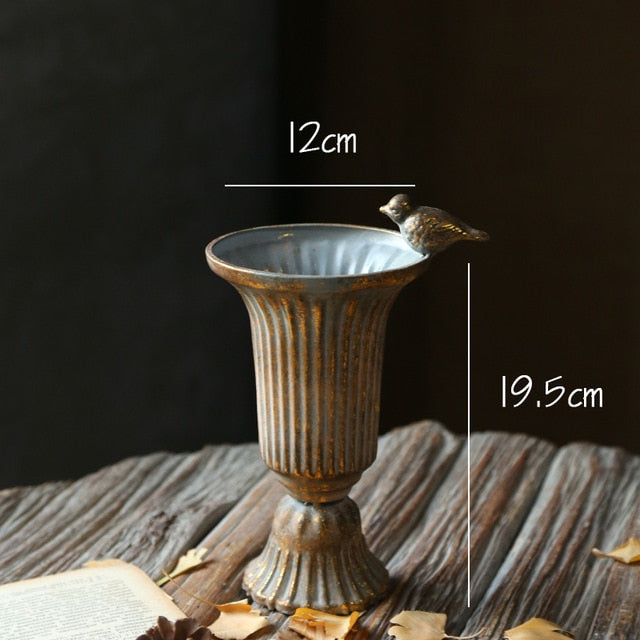 Golden Silver European Flower Pot Goblet Classical