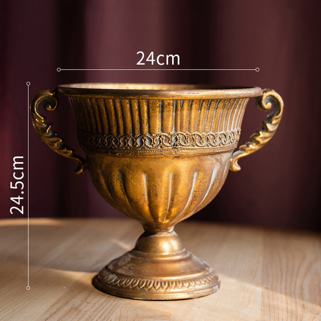 Golden Silver European Flower Pot Goblet Classical