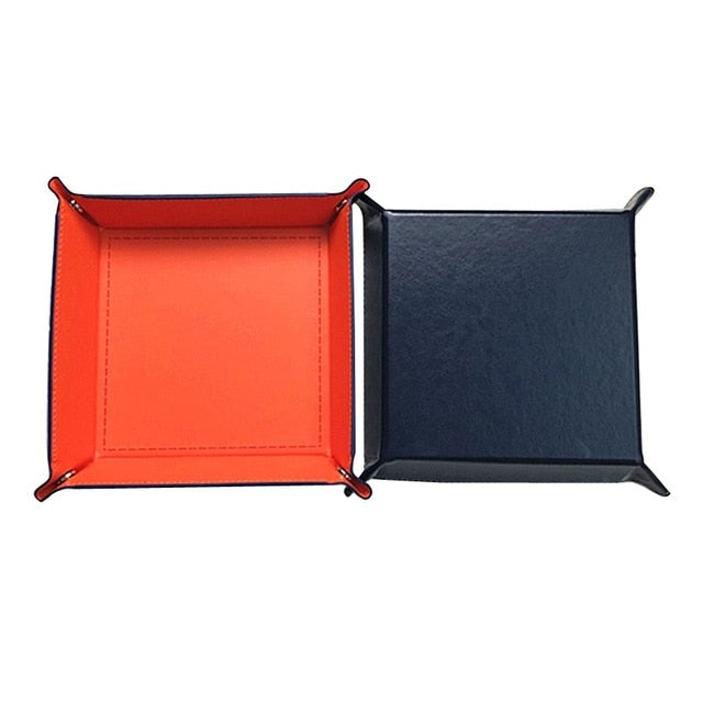 Foldable Storage Box PU Leather Square Tray