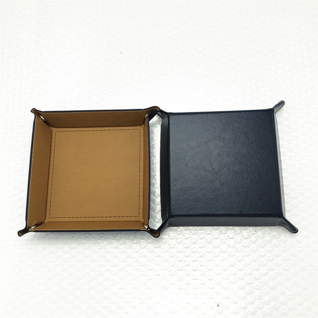 Foldable Storage Box PU Leather Square Tray