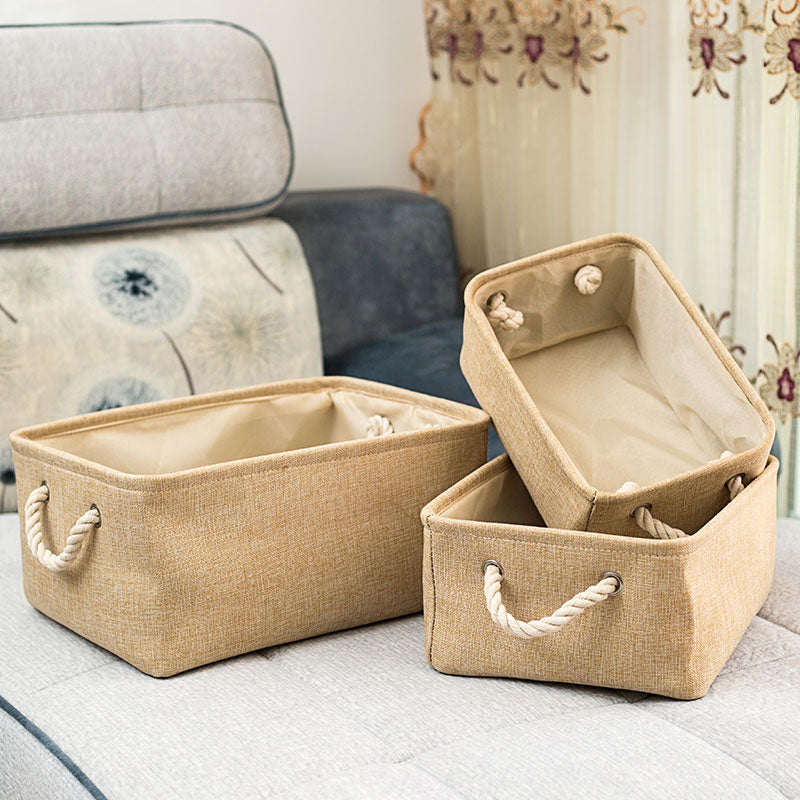 Folding Basket Linen Fabric Organizer