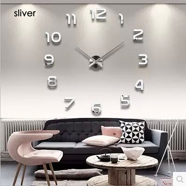 3d Luminous Real Big Wall Clock Sticker
