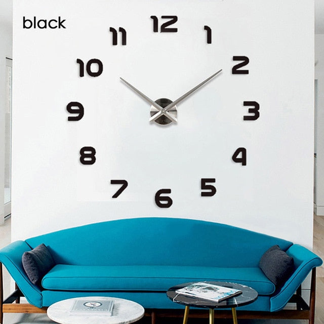 3d Luminous Real Big Wall Clock Sticker