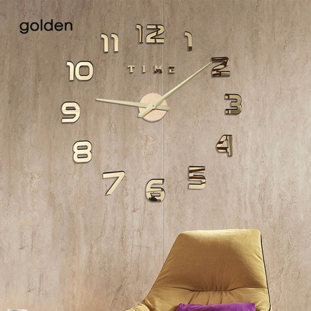 3d Luminous Real Big Wall Clock Sticker