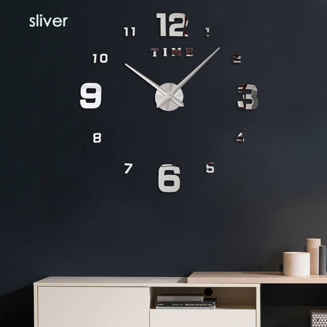 3d Luminous Real Big Wall Clock Sticker