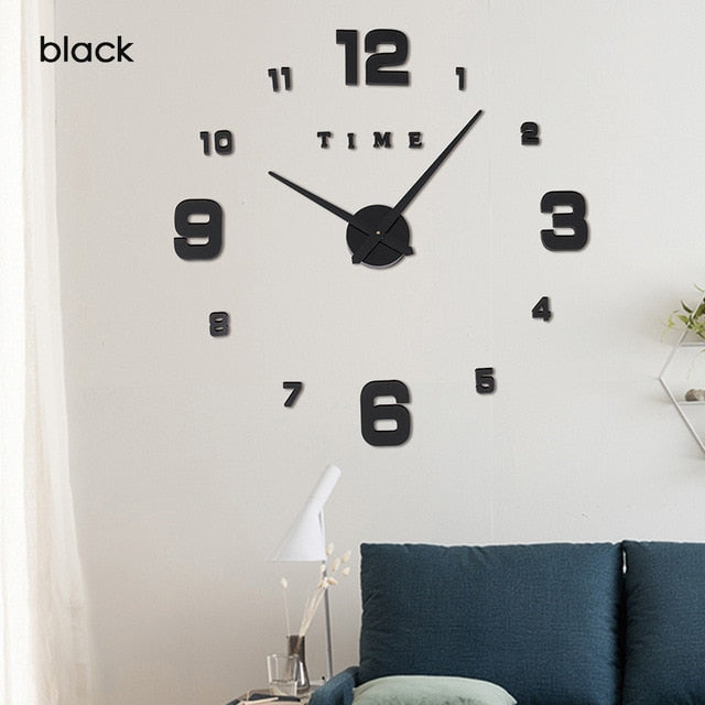 3d Luminous Real Big Wall Clock Sticker