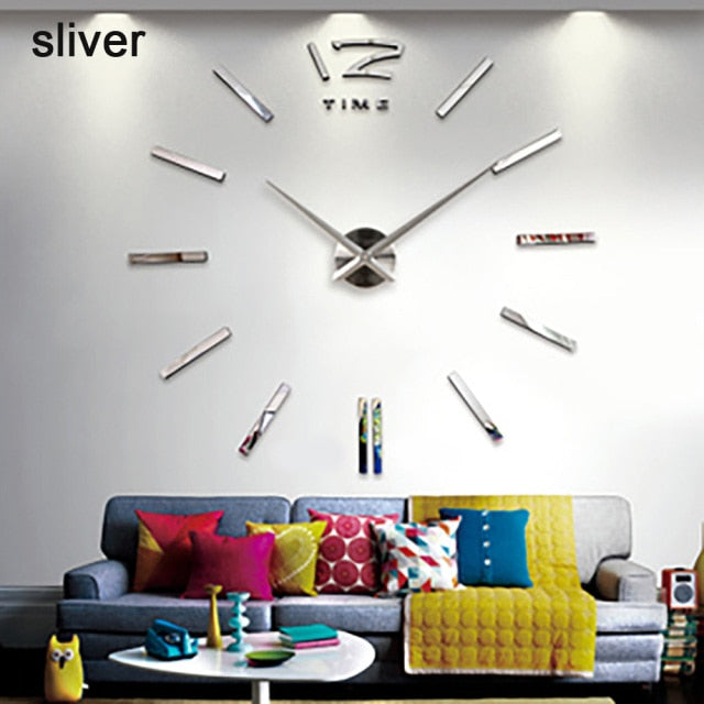 3d Luminous Real Big Wall Clock Sticker