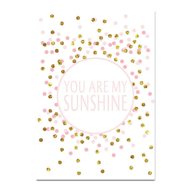 Pink Unicorn Poster Nursery Quotes Art Wall