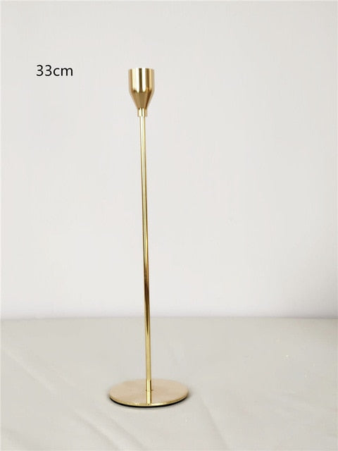 Metal Candle Holder Simple Golden Wedding Decoration