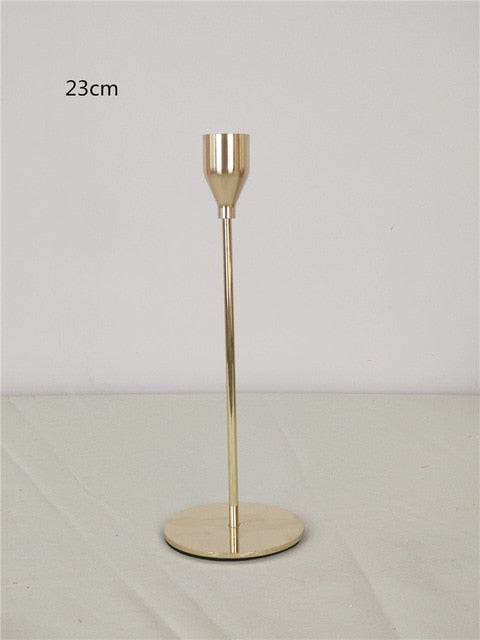 Metal Candle Holder Simple Golden Wedding Decoration
