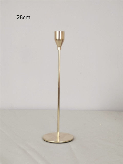 Metal Candle Holder Simple Golden Wedding Decoration