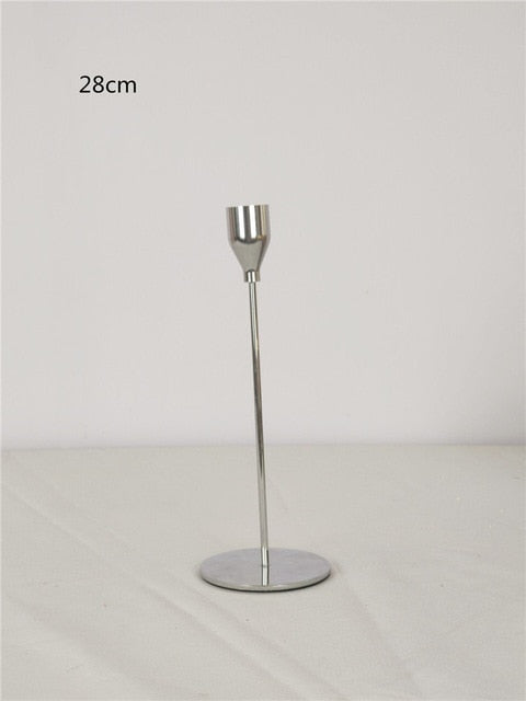 Metal Candle Holder Simple Golden Wedding Decoration