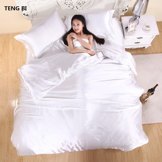 Pure Satin Silk Bedding Set Pillowcases