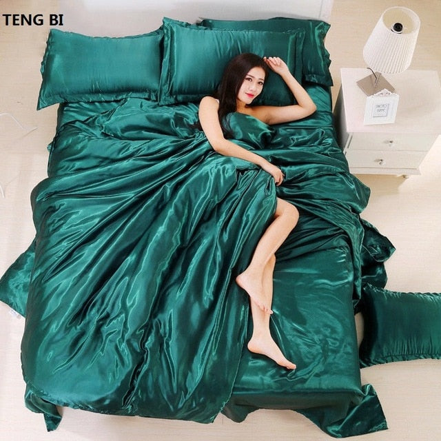 Pure Satin Silk Bedding Set Pillowcases