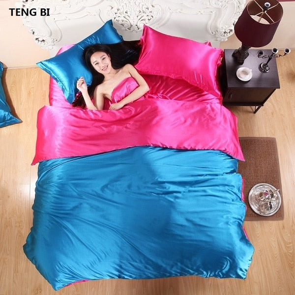Pure Satin Silk Bedding Set Pillowcases