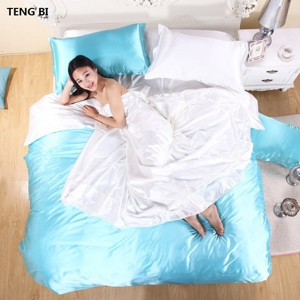 Pure Satin Silk Bedding Set Pillowcases
