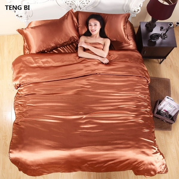 Pure Satin Silk Bedding Set Pillowcases