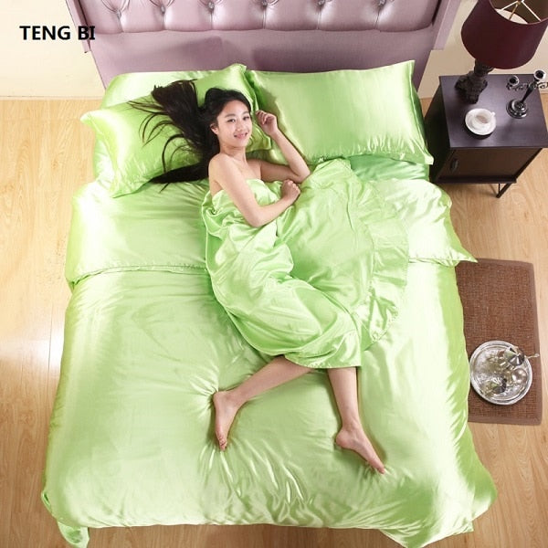 Pure Satin Silk Bedding Set Pillowcases