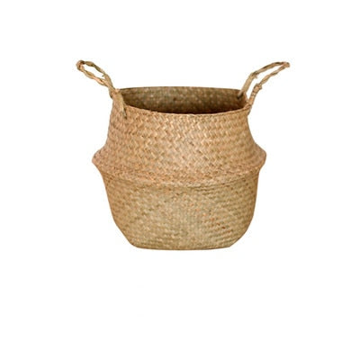 Baskets Foldable Laundry Straw Patchwork