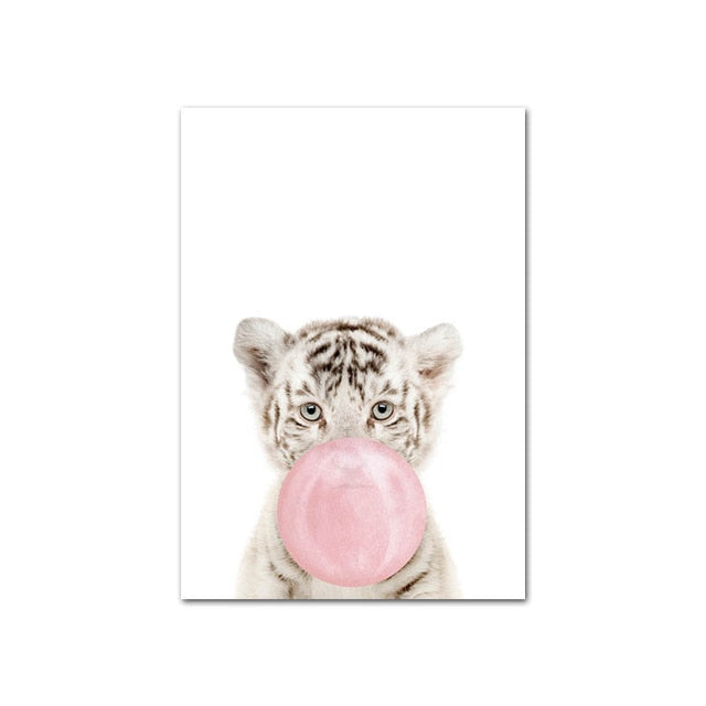 Child Poster Animal Wall Art Canvas Print