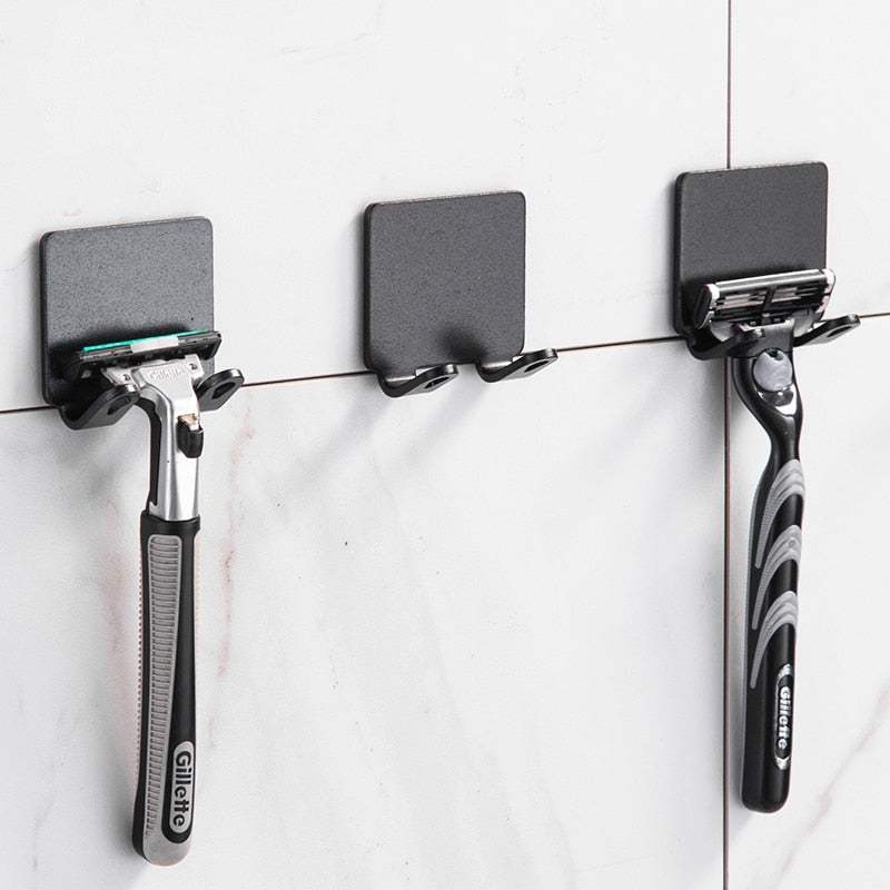 Punch Free Razor Holder Storage Hook Wall