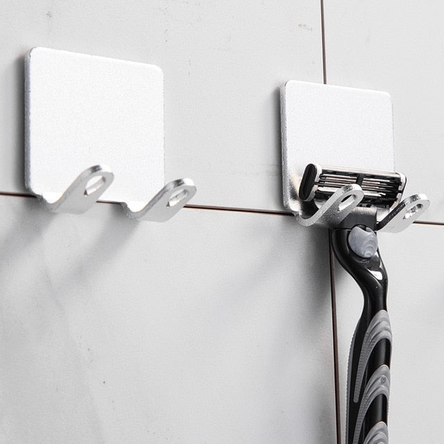 Punch Free Razor Holder Storage Hook Wall