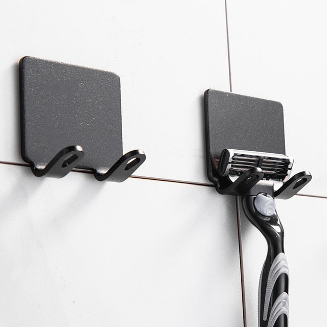 Punch Free Razor Holder Storage Hook Wall