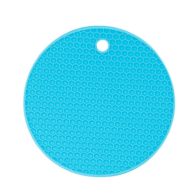 Round Heat Resistant Silicone Mat Cup Coasters Non-slip Pot