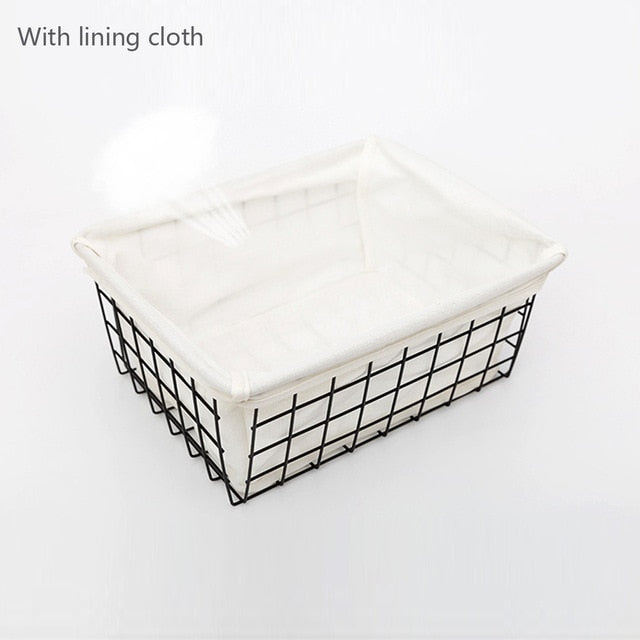 Nordic Style Iron Storage Basket Container