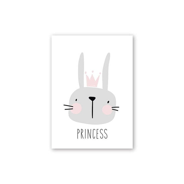 Lovely Nordic Love Crown Rabbit Poster