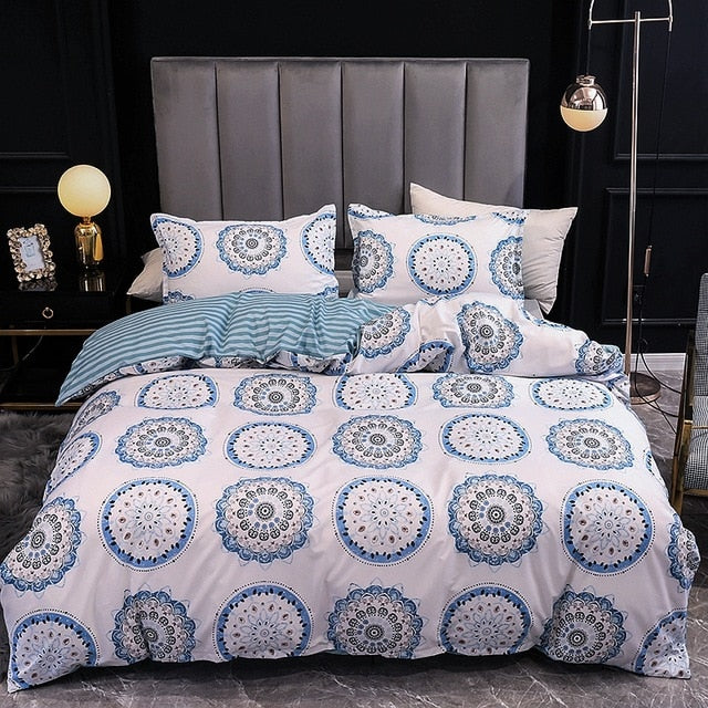 Bed Linens Marble Reactive Printed Duvet Cover Set