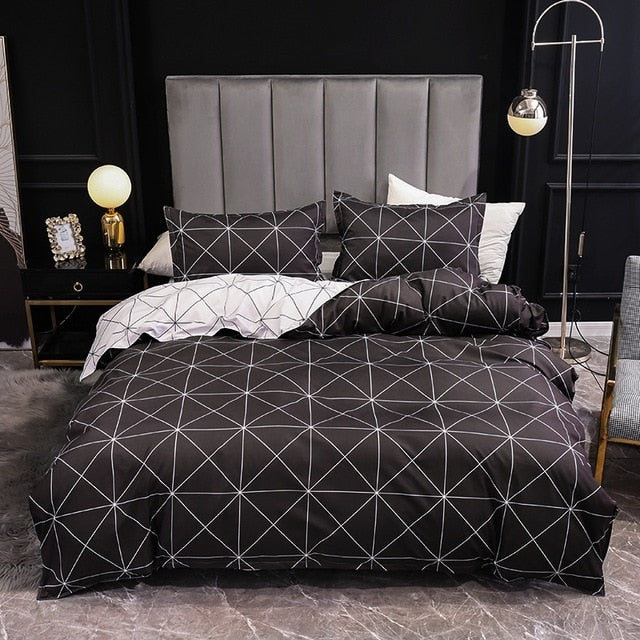 Bed Linens Marble Reactive Printed Duvet Cover Set