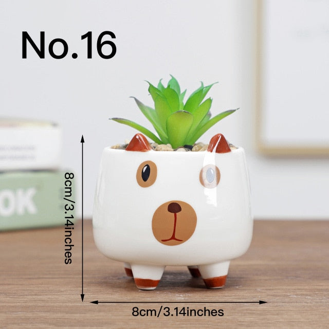Cute Flower Pot Ceramic Vase Planter