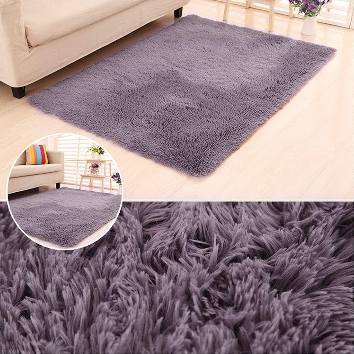 Fluffy Mats Faux Fur Silky Rugs