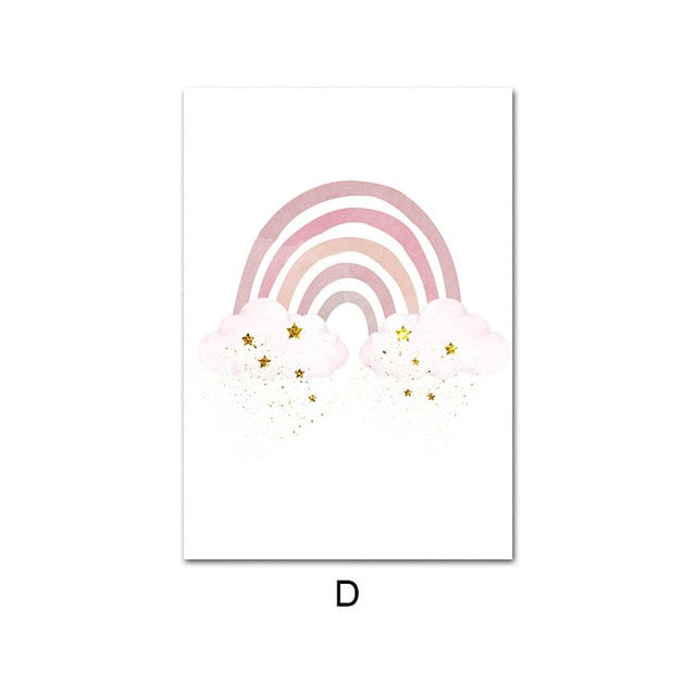 Rainbow Painting Calligraphy Kids Girl Bedroom Decoration