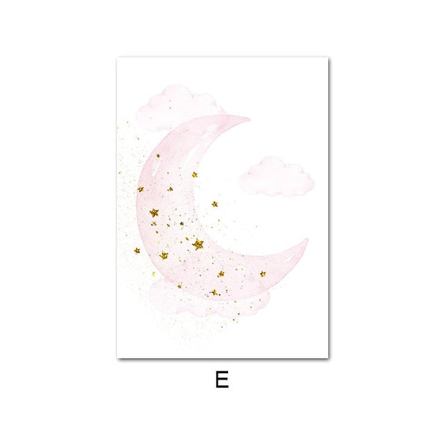 Rainbow Painting Calligraphy Kids Girl Bedroom Decoration