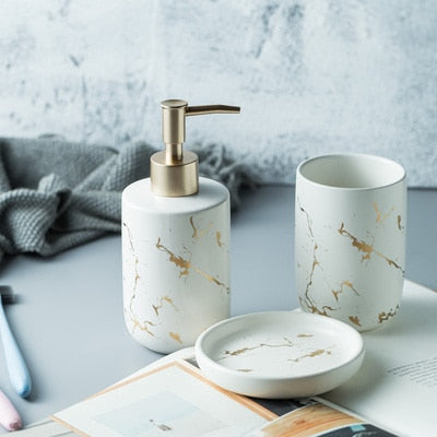 Ceramic Imitation Marble Bathroom Accessory
