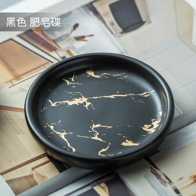 Ceramic Imitation Marble Bathroom Accessory