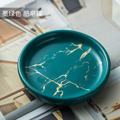 Ceramic Imitation Marble Bathroom Accessory