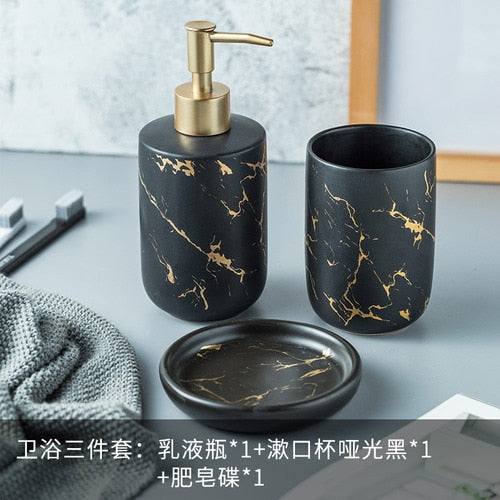 Ceramic Imitation Marble Bathroom Accessory