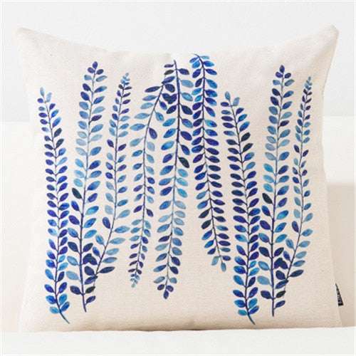Throw Pillow Case Blue Geometric Cushion