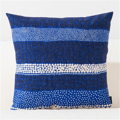 Throw Pillow Case Blue Geometric Cushion