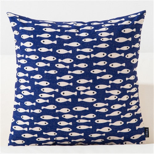Throw Pillow Case Blue Geometric Cushion