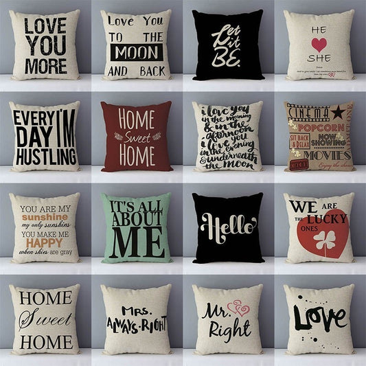 Popular phrase words printed couch