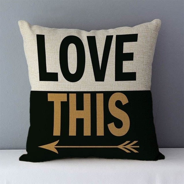 Popular phrase words printed couch