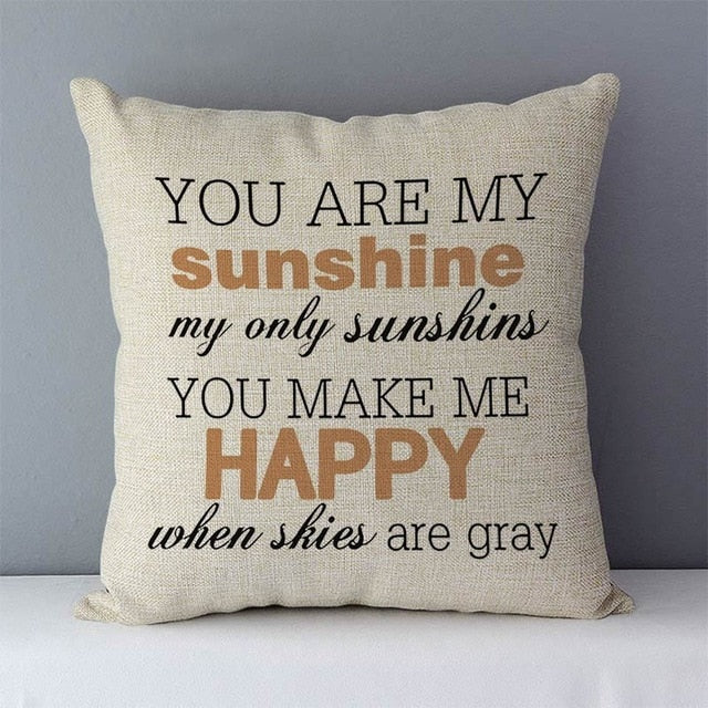 Popular phrase words printed couch