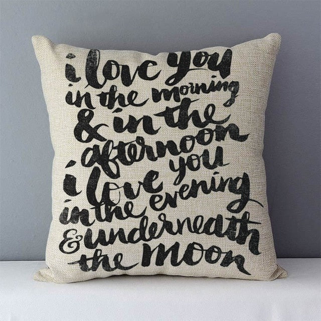 Popular phrase words printed couch